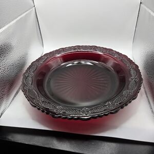Elegant Avon Cape Cod 1876 Ruby Red Pie Serving Plate